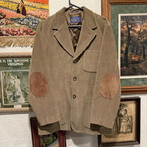 Vintage 90’s Olive Green/Brown Corduroy Pendleton‎ Sports Coat Size Medium